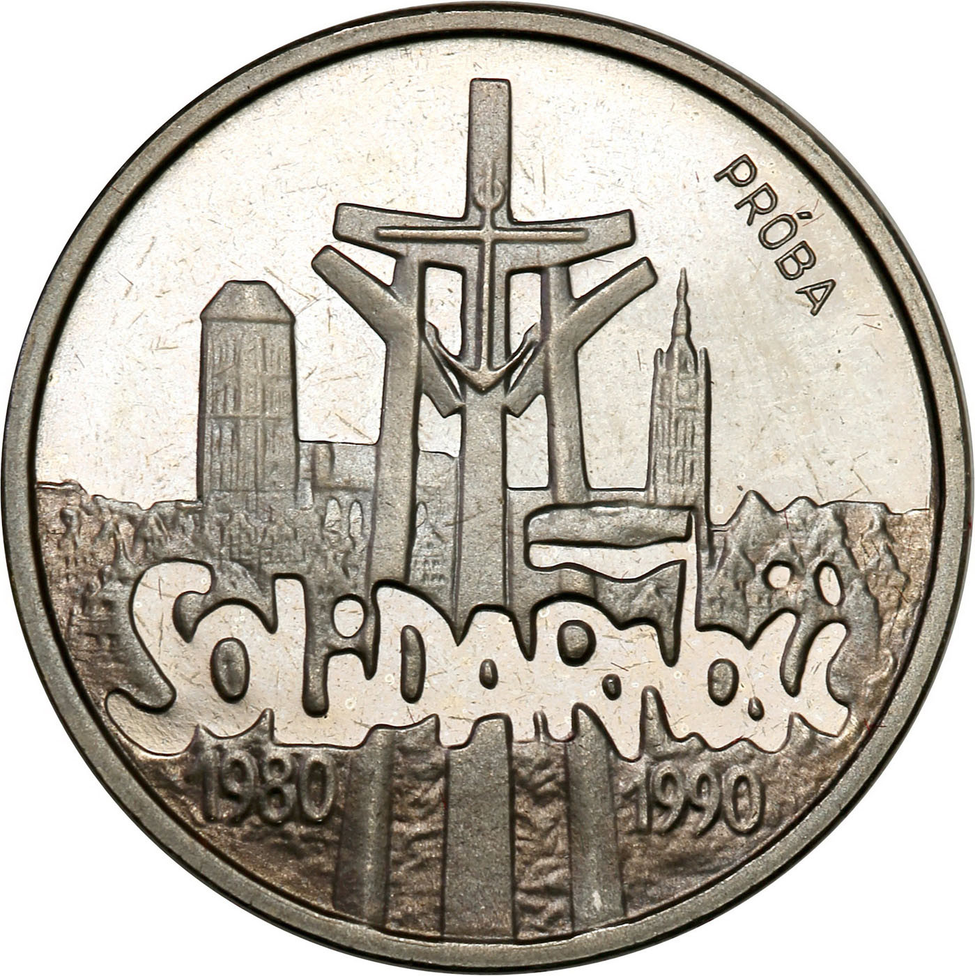 PRL. PRÓBA Nikiel 50 000 złotych 1990 – Solidarność